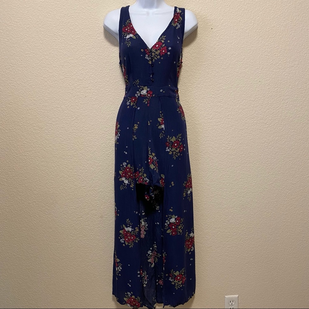 Hem & Thread Floral Skirted Jumpsuit Romper Hi/Lo Large NWT Large